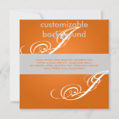 モダンで上品なオレンジ＋ブラック 招待状 (裏面)