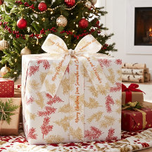 モダンで上品なゴールドとホワイトの植物柄クリスマス