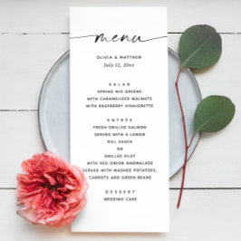 モダンで上品なブラック&ホワイトの結婚式|スタイリッシュなモダンスクリプト メニュー