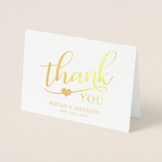 モダンで上品な白黒の結婚式は写真感謝していしています 箔カード (正面)