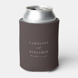 モダンで上品な秋のブラウン+カリグラフィー結婚式 缶クーラー