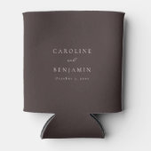 モダンで上品な秋のブラウン+カリグラフィー結婚式 缶クーラー (正面)