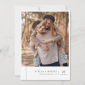 モダンで上品な結婚式の写真 招待状 (正面)