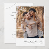 モダンで上品な結婚式の写真 招待状 (正面/裏面)