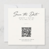 モダンで上品な結婚式ウェブサイトQRコード付スクエア型席次表 セーブザデート (正面)