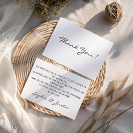 モダンで上品な黒と白の結婚式 サンキューカード