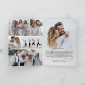 モダンで上品な8枚の写真入り結婚式のお礼カード サンキューカード (内部)