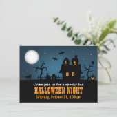 モダンで不気味なお化け屋敷のハローウィンパーティ 招待状 (スタンド正面)