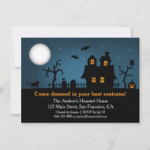 モダンで不気味なお化け屋敷のハローウィンパーティ 招待状 (裏面)