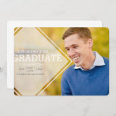 モダンで不透明な上敷|の卒業パーティーの写真 招待状 (正面/裏面)