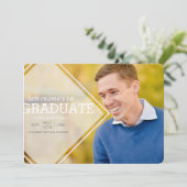 モダンで不透明な上敷|の卒業パーティーの写真 招待状 (スタンド正面)