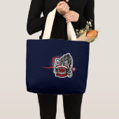 モダンで中国のなライオン ラージトートバッグ (正面(商品))