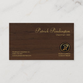 モダンで企業のなミニマリストの罰金の木製の穀物CEO 名刺