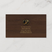 モダンで企業のなミニマリストの罰金の木製の穀物CEO 名刺 (裏面)