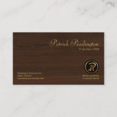 モダンで企業のなミニマリストの罰金の木製の穀物CEO 名刺 (正面)