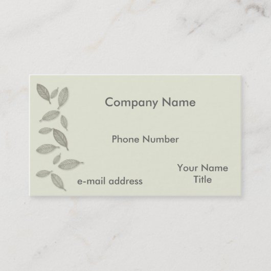 モダンで写実的な幽霊の葉 名刺 (正面)