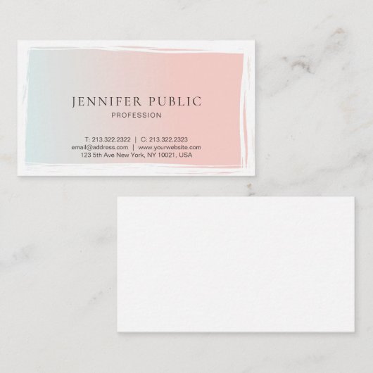 モダンで創造的なグラフィック・デザインのトレンディーの平野 名刺 (正面/裏面)