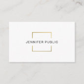 モダンで創造的なデザインの金ゴールドの白のプロフェッショナル 名刺 (正面)