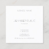 モダンで創造的なモノグラムのシンプルでシックなテンプレート スクエア名刺 (裏面)