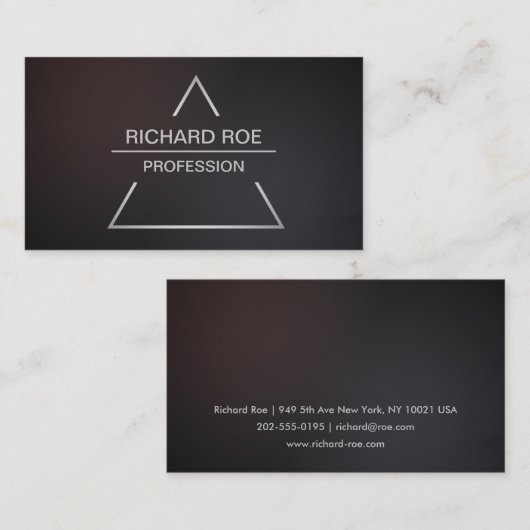 モダンで創造的な専門の暗い名刺 名刺 (正面/裏面)
