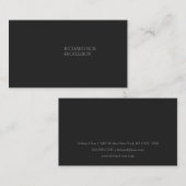 モダンで創造的な専門の黒い名刺 名刺 (正面/裏面)