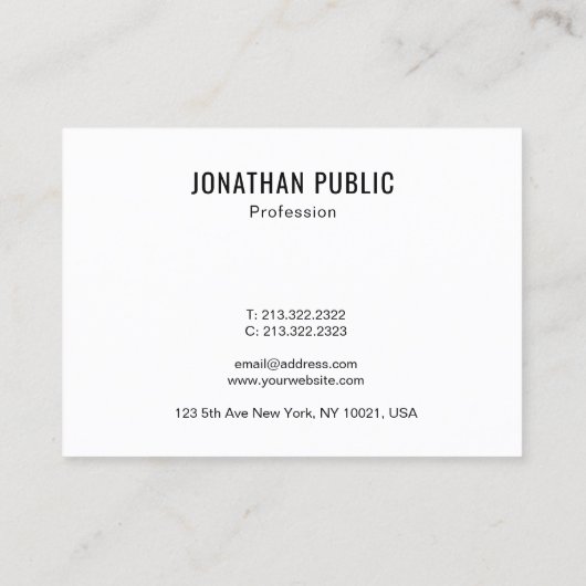 モダンで創造的な最小主義のテンプレートのプロフェッショナル 名刺 (裏面)