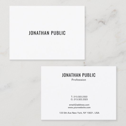 モダンで創造的な最小主義のテンプレートのプロフェッショナル 名刺 (正面/裏面)