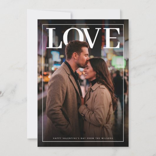 モダンで力強いLOVEフォトデザイン シーズンカード (正面)