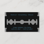 モダンで単調なかみそりの刃のインスパイア一見の黒 名刺 (裏面)