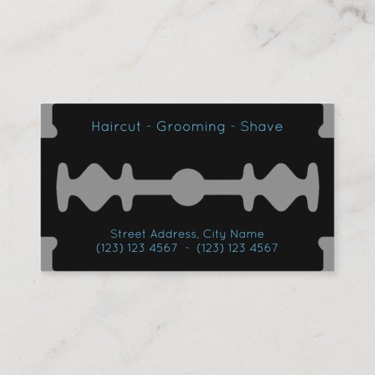 モダンで単調なかみそりの刃のインスパイア一見の黒 名刺 (裏面)
