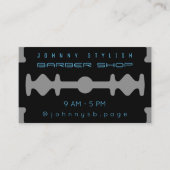 モダンで単調なかみそりの刃のインスパイア一見の黒 名刺 (正面)