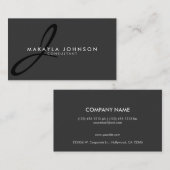 モダンで及びエレガントで黒いモノグラムのプロフェッショナル 名刺 (正面/裏面)