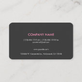 モダンで及びエレガントなピンクのモノグラムによってブラシをかけられるアルミニウム 名刺 (裏面)