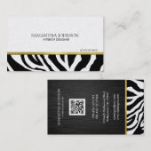 モダンで及びエレガントな黒及び金ゴールドのシマウマは縞で飾ります 名刺 (正面/裏面)