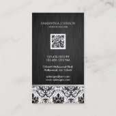 モダンで及びエレガントな黒及び金ゴールドのヴィンテージのダマスク織 名刺 (裏面)