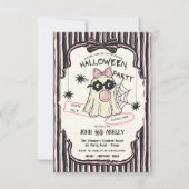 モダンで可愛いおばけのハロウィンコスチュームパーティー 招待状 (正面)
