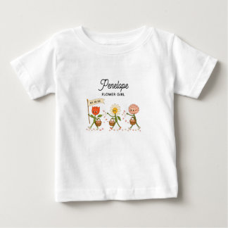 モダンで可愛いトレンディーな結婚式のカスタムフラワーガール ベビーTシャツ