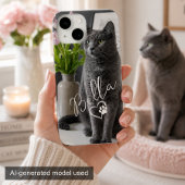 モダンで可愛いペットの写真と名前入りハートパウデザイン Case-Mate iPhoneケース