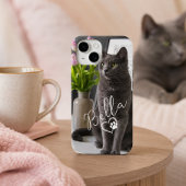 モダンで可愛いペットの写真と名前入りハートパウデザイン Case-Mate iPhoneケース