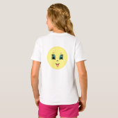 モダンで可愛い太陽の顔 Tシャツ (裏面フル)