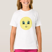 モダンで可愛い太陽の顔 Tシャツ (正面)