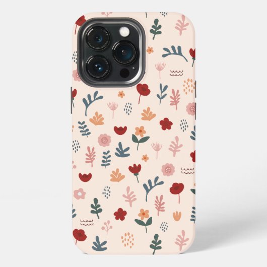 モダンで可愛らしい美しい花柄 iPhoneケース (裏面)