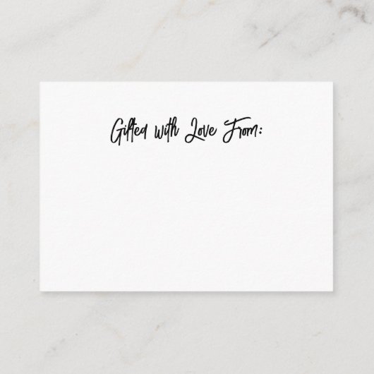 モダンで多用途なディスプレイシャワーブライダルギフトカード エンクロージャーカード (裏面)