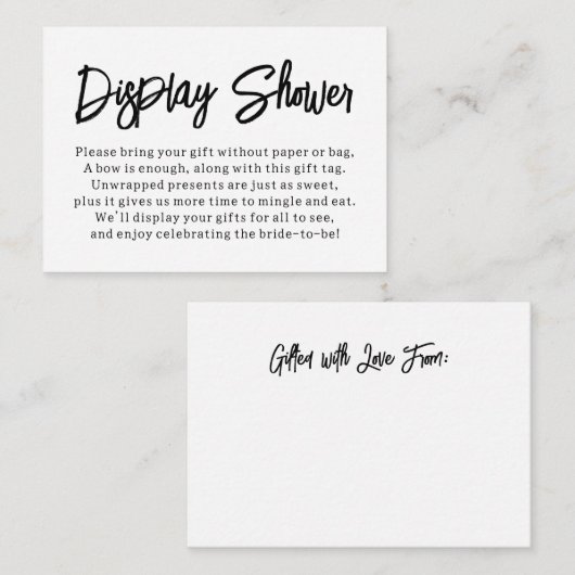 モダンで多用途なディスプレイシャワー ブライダルギフトカード エンクロージャーカード (正面/裏面)