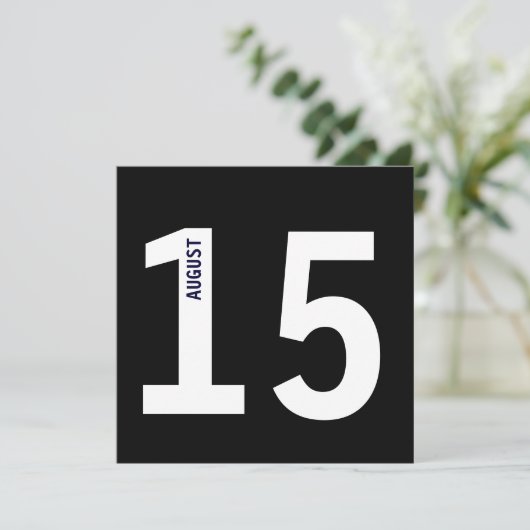 モダンで大胆なカレンダーバチュラーパーティの誕生日 招待状 (スタンド正面)