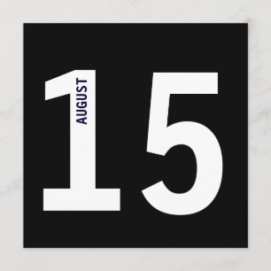 モダンで大胆なカレンダー バチェラーの誕生日パーティー 招待状