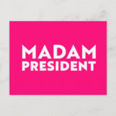 モダンで大胆なタイポグラフィーのホットピンク「Madam President」 ポストカード (正面)