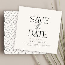 モダンで大胆なタイポグラフィーの結婚式 クリーム 黒 エレガント