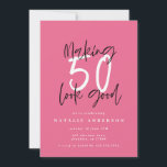 モダンで大胆なタイポグラフィーの50歳の誕生日パーティー<br><div class="desc">50歳をかっこよく見せる 誕生日招待状。モダンなスクリプトテキストのモノクロデザイン。コレクションの一部。</div>