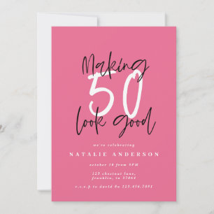 モダンで大胆なタイポグラフィーの50歳の誕生日パーティー